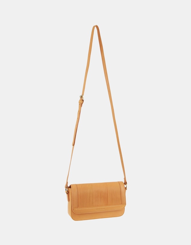 Pierre Cardin - Pierre Cardin Leather Pleated Design Crossbody Bag