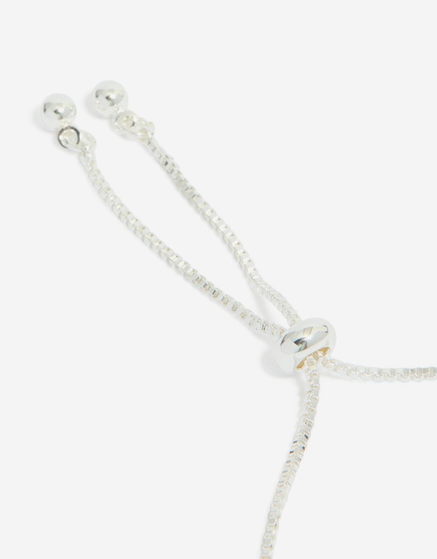Lovisa - Silver Plated Cubic Zirconia Flower Detail Toggle Bracelet