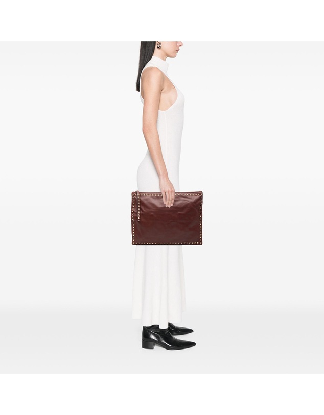 Pre-Loved by Azura Reborn - Pre-Loved Large Leather Rockstud Clutch