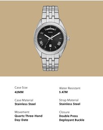 Fossil - Campbell Silver Analogue Watch