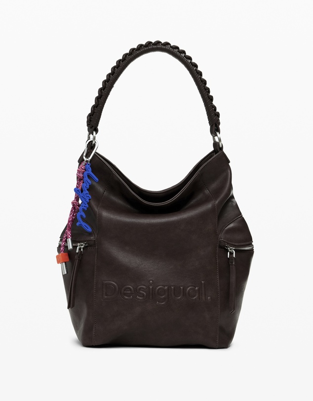Desigual - Large logo suede-effect backpack