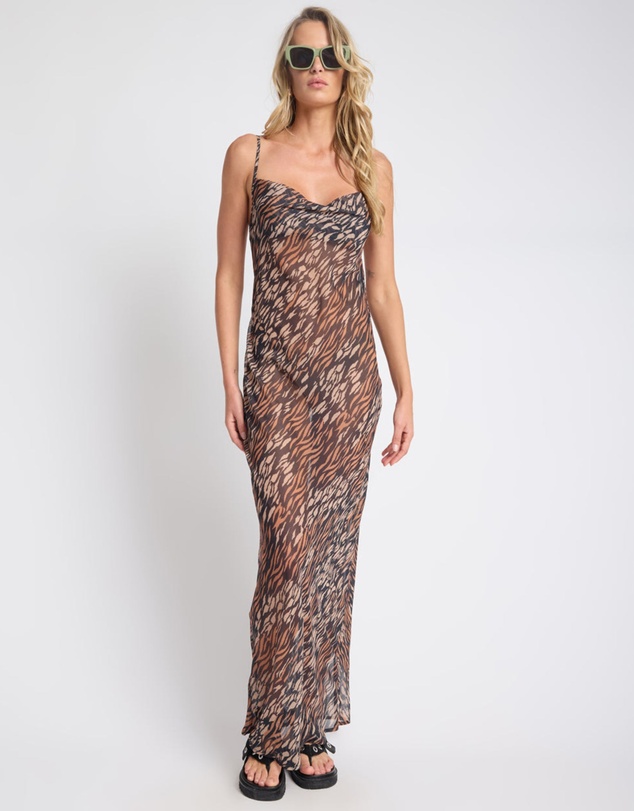 ONE TEASPOON - Jagger Maxi Slip Dress - Tawny Print