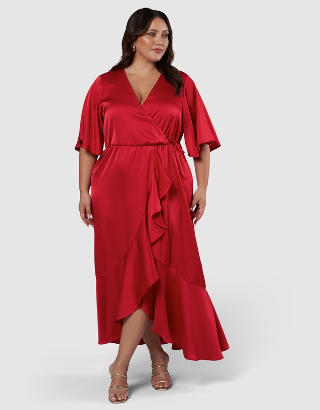 Pink Dusk by Curve Project - Smouldering Wrap Maxi Dress