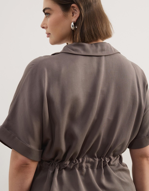 Atmos&Here Curvy - Viola Shirt With Adjustable Drawstring At Waist