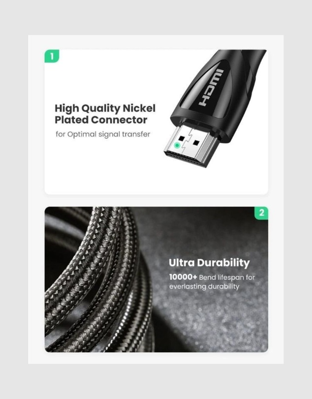 Ugreen - UGREEN 8K HDMI Cable 2m 48Gbps HDR 8K 60Hz