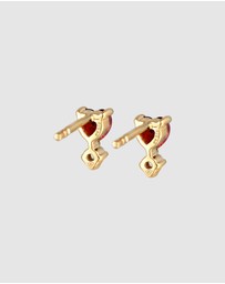 Elli Jewelry - Earrings Heart Motive Love with Zirconia in 925 Sterling Silver Gold Plated