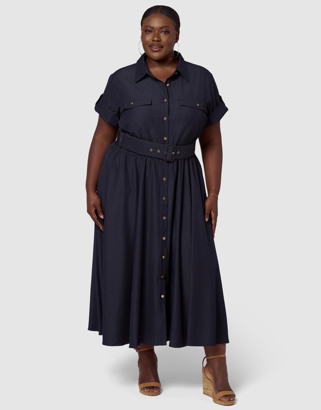 Indigo Tonic - Eden Luxe Chambray Midi Dress
