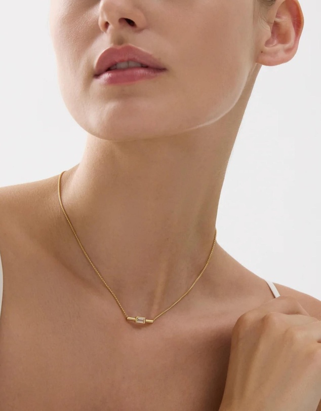 Najo - Skye Yellow Gold Cubic Zirconia Necklace