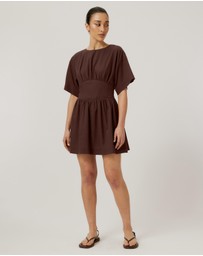 Calli - Glehn Linen Blend Mini Dress