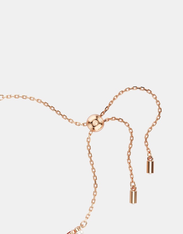 Swarovski - Matrix bracelet, Crystal pearl, Round cuts, White, 18K rose gold finish