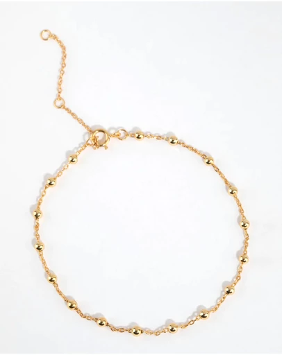 Lovisa - Gold Plated Sterling Silver Ball Chain Bracelet or Anklet