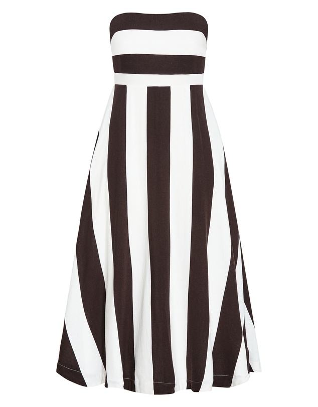 City Chic - Simone Strapless Stripe Maxi Dress