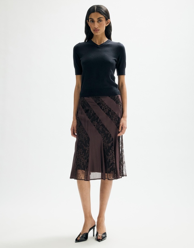 Minima Esenciales - Valadon Lace Panelled Midi Skirt