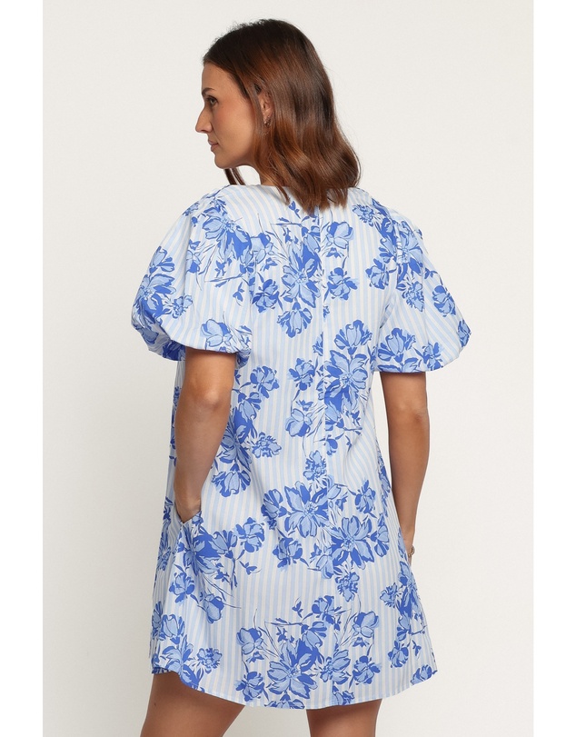 Petal & Pup - Bertine Mini Dress - Paisley Blue Stripe
