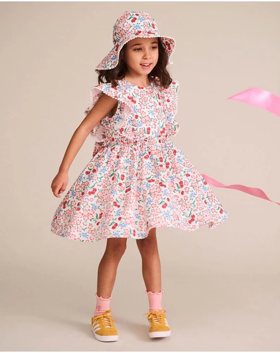 Huxbaby - Tropical Floral Bow Back Dress - Babies-Teens