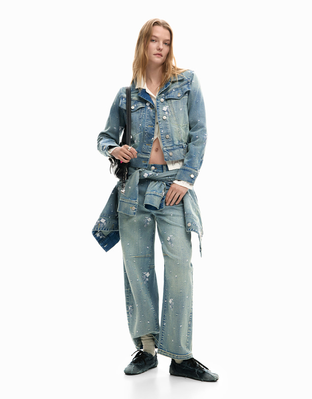 Desigual - Trucker jacket with embroidery