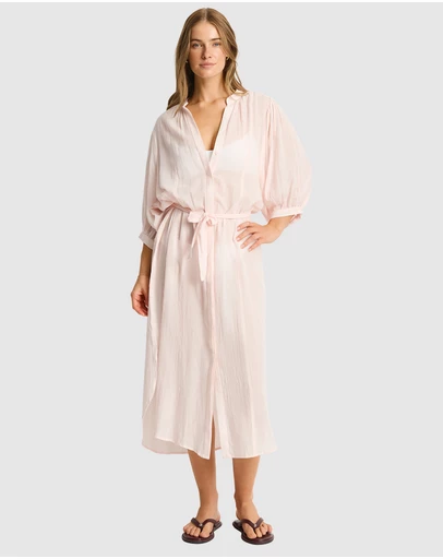 Sea Level Australia - Salt Boho Long Shirt Dress
