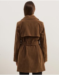 Atmos&Here - Lila Faux Suede Trench Coat