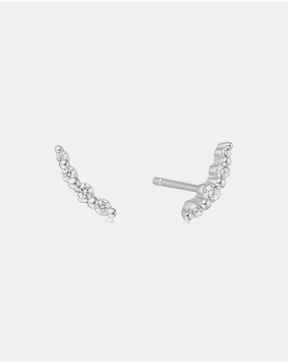 Ania Haie - Ania Haie Silver Bezel Beaded Stone Stud Earrings