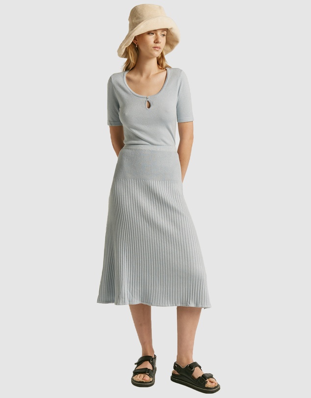 FRIEND of AUDREY - Santa Monica Lurex Midi Skirt
