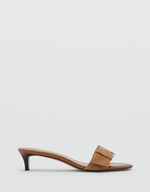 M.N.G - Leather Heeled Sandals with Buckle