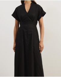 Atmos&Here - Jaci Linen Blend A-Line Shift Midi Dress