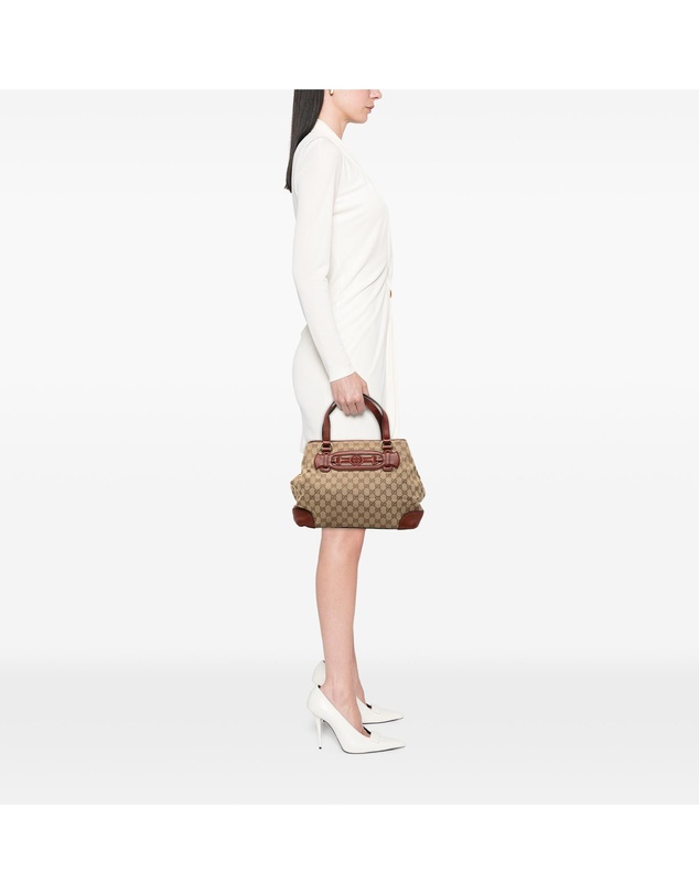 Gucci - Pre-Loved Medium GG Canvas Web Dressage Tote