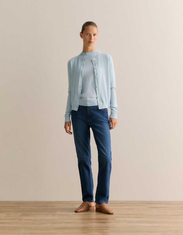 Trenery - Mid Rise Straight Leg Jean in Washed Indigo