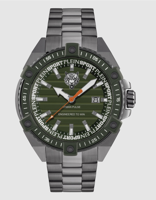 Plein Sport - Plein Urban Pulse 47mm Green dial and Stainless steel strap