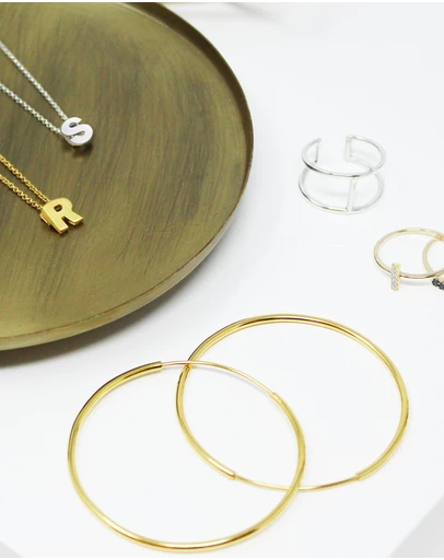 Elli Jewelry - Minimalist Hoop Earrings in Gold-Plated 925 Silver