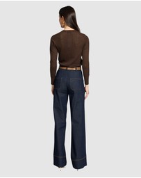 Honey and Beau - Biana Knit Button Up Top