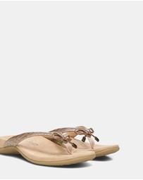 Vionic - Bella Toe Post Sandal - Rose Gold Metallic Croc