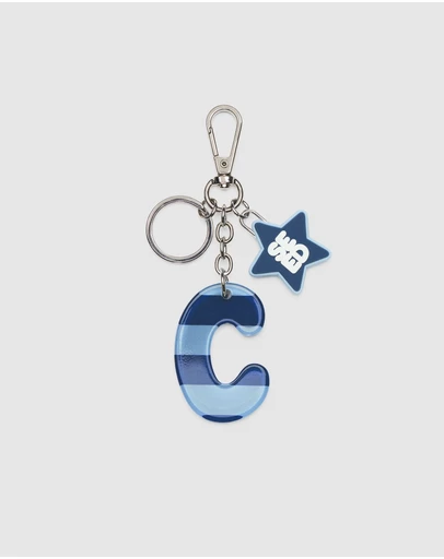 Seed Heritage - BLUE STRIPE INITIAL KEYRING