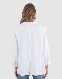 CAMIXA - Jackie Oversized Linen Blazer Jacket