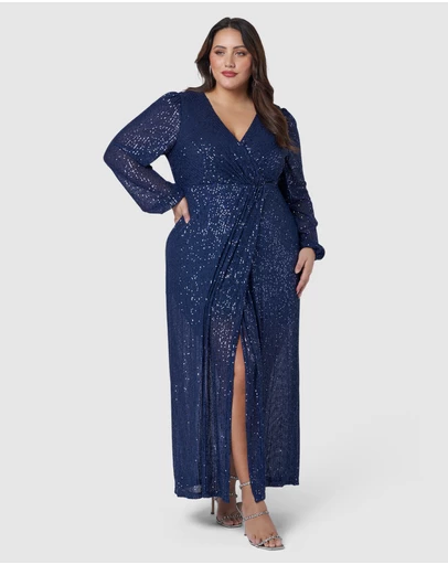 Pink Dusk by Curve Project - All I Want Sequin Maxi Dress