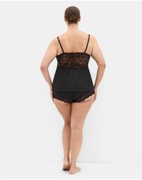 City Chic - Plus size Juliette Cami Short Set - black