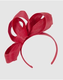 Fillies Collection - Red Abaca Loops Racing Fascinator