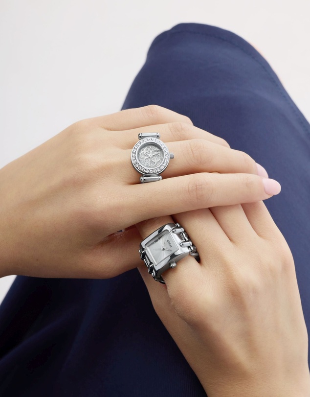 GUESS - GUESS Ladies Silver-Tone Analogue Ring Watch