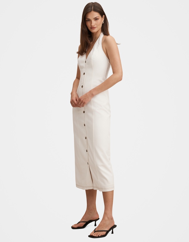 Forever New - Amy Halter Neck Denim Midi Dress