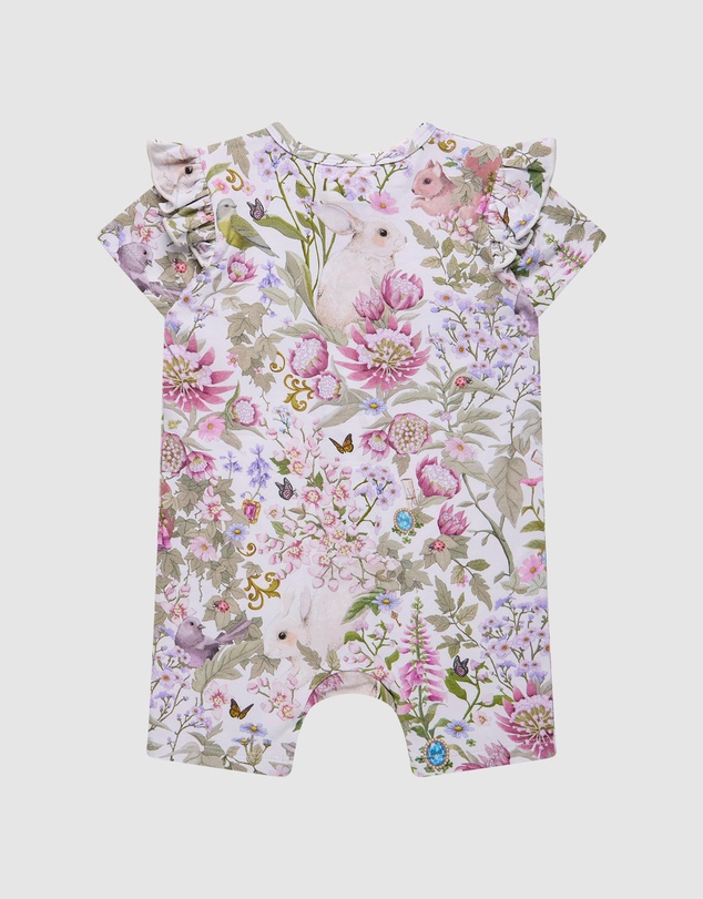 Fleur Harris - 'Heirloom Treasures' Precious Shorty Frill Coverall in Gardenia