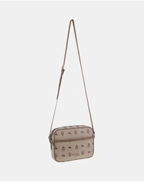 Pierre Cardin - Pierre Cardin Canvas/Leather Trim Square Crossbody Bag
