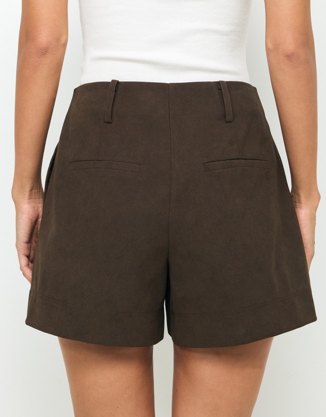 AERE - Anders Suede Look Tailored Shorts