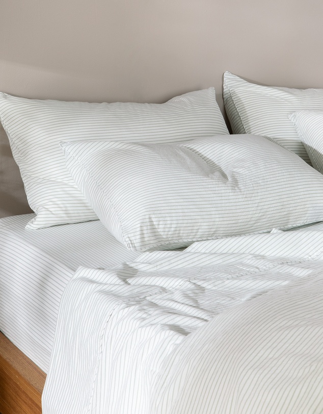 Sheet Society - Leo Washed Cotton Stripe Fitted Sheet Set