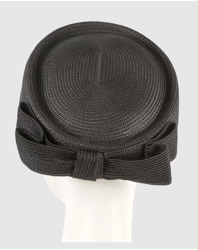 Max Alexander - Black Braid Pillbox Hat