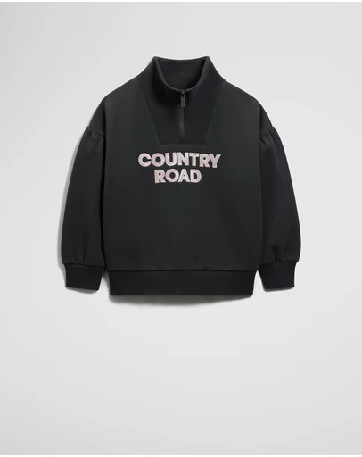 Country Road - Australian Cotton Blend Sequin Half Zip Sweat