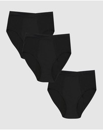 Love Luna - 3 Pack Women's Bamboo Period Hi-Waisted Brief