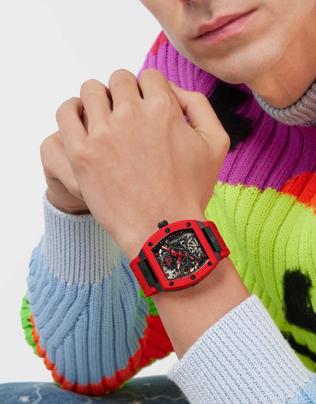 Philipp Plein - Skeleton 44mm Red Tone Red Silicone Strap
