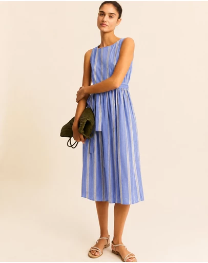 Emme - Periwinkle Blue Cotton Popeline Dress