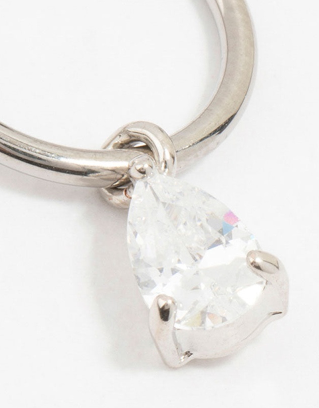 Lovisa - Titanium Pear Drop Ring Belly Ring