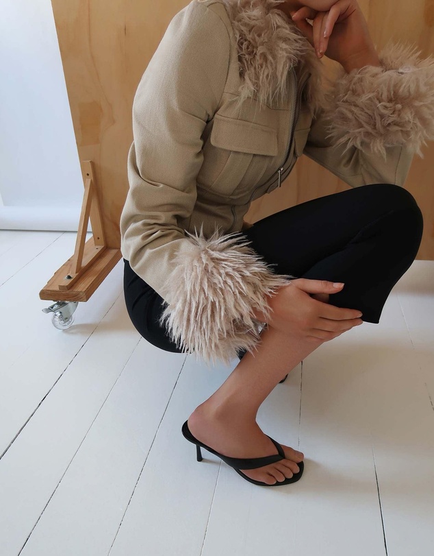 Shelly Shen - Pia High Sandals Black Leather